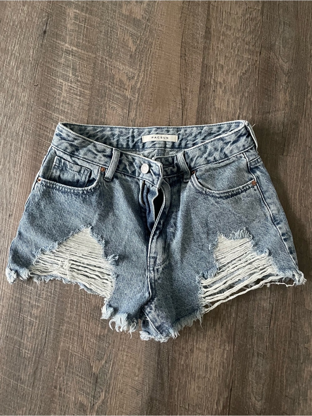 25 - distressed Jean cut off shorts